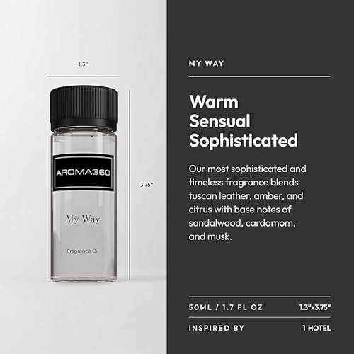 Aroma360 - My Way Fragrance Oil Blend - Hotel Inspired for Luxury Essential Oil Diffusers - Aromatherapy Scent Diffuser - Lush Sandalwood, Warm Cedar, and Delicate Florals - 50ML - Image 3