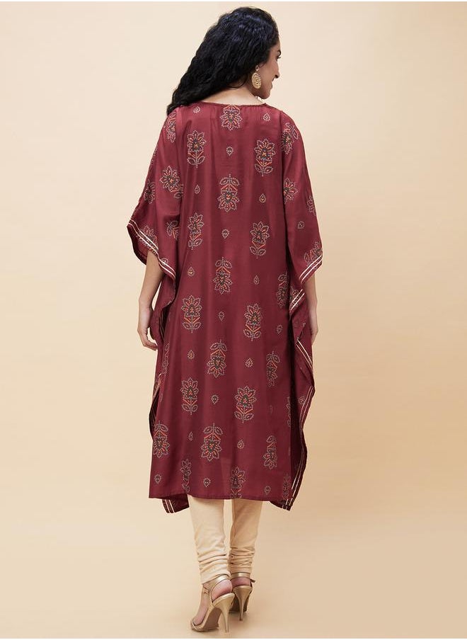 All-Over Print Embroidered V Neck Kaftan Kurta - pzsku/Z972F755F82E887492E7BZ/45/1741120071/ce96cca8-6b4d-4fc1-92b7-e788375c44f2