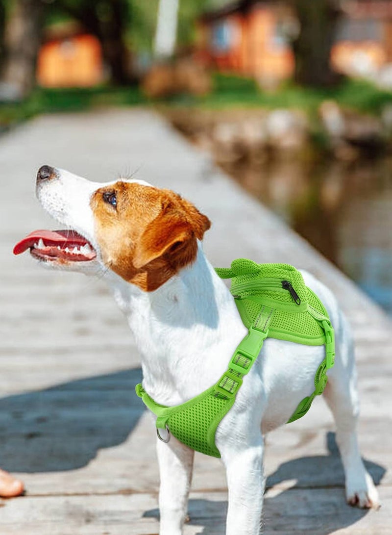 Excefore Frog Dog Backpack Harness, No-Pull Pet Harness Vest with Saddle Bag for Travel and Hiking. Adjustable and Comfortable Mesh Vest with D-Ring for Small to Medium Dogs. - Image 5