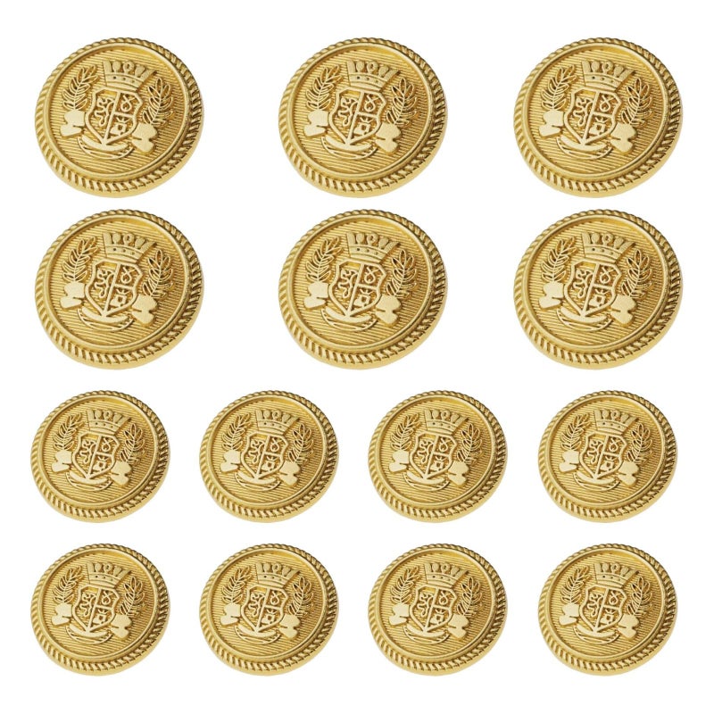 14Piece Gold Metal Blazer Button Set 23mm 18mm Buttons for Mens Blazers Suits Sport Coats Uniforms Jackets