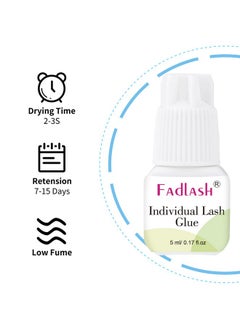 FADLASH Individual Lash Glue Fadlash Cluster Lash Glue 2 3S Dry Time 7 15 Days Retention Diy Lash Extension Glue Self Application Sensitive Lash Cluster Glue Black 5Ml (Diy/Cluster Lashes Use Only)  - Image 3