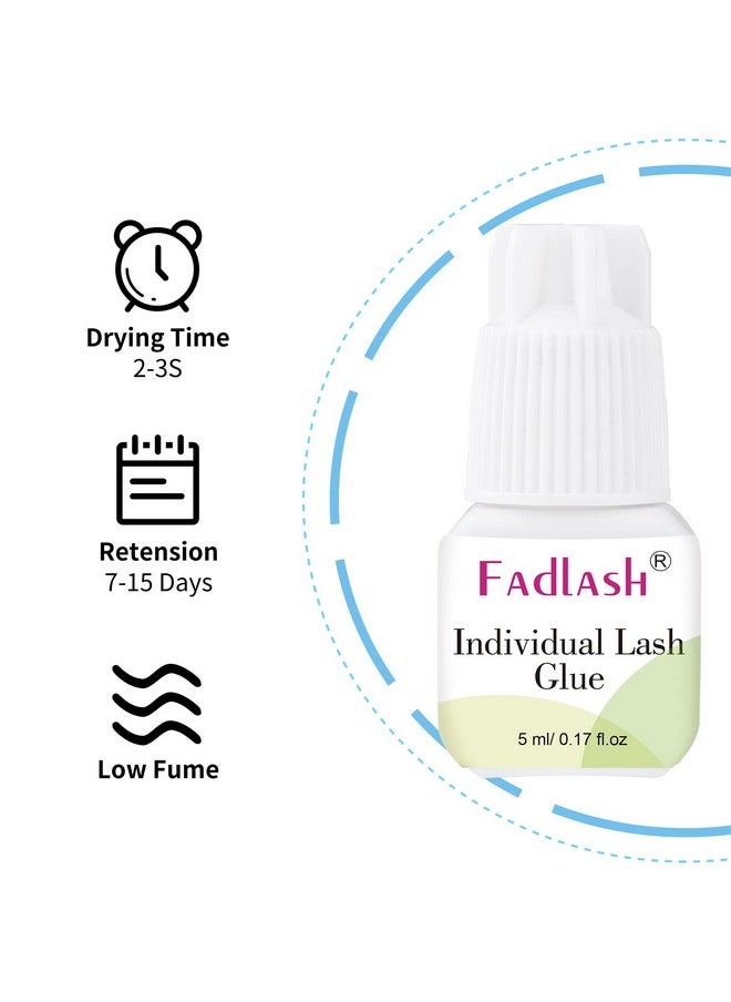 FADLASH - Individual Lash Glue Fadlash Cluster Lash Glue 2 3S Dry Time 7 15 Days Retention Diy Lash Extension Glue Self Application Sensitive Lash Cluster Glue Black 5Ml (Diy/Cluster Lashes Use Only) - Image 1