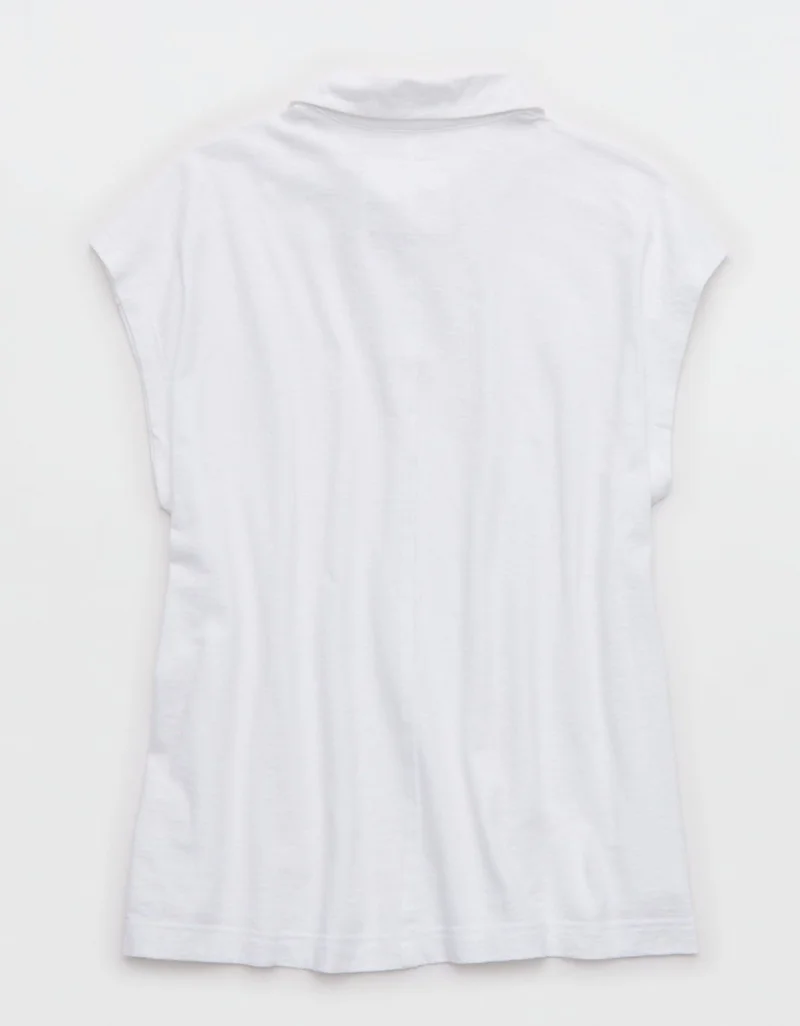 Aerie  Aerie Happiest Oversized Polo T-Shirt for Women | Best Price UAE