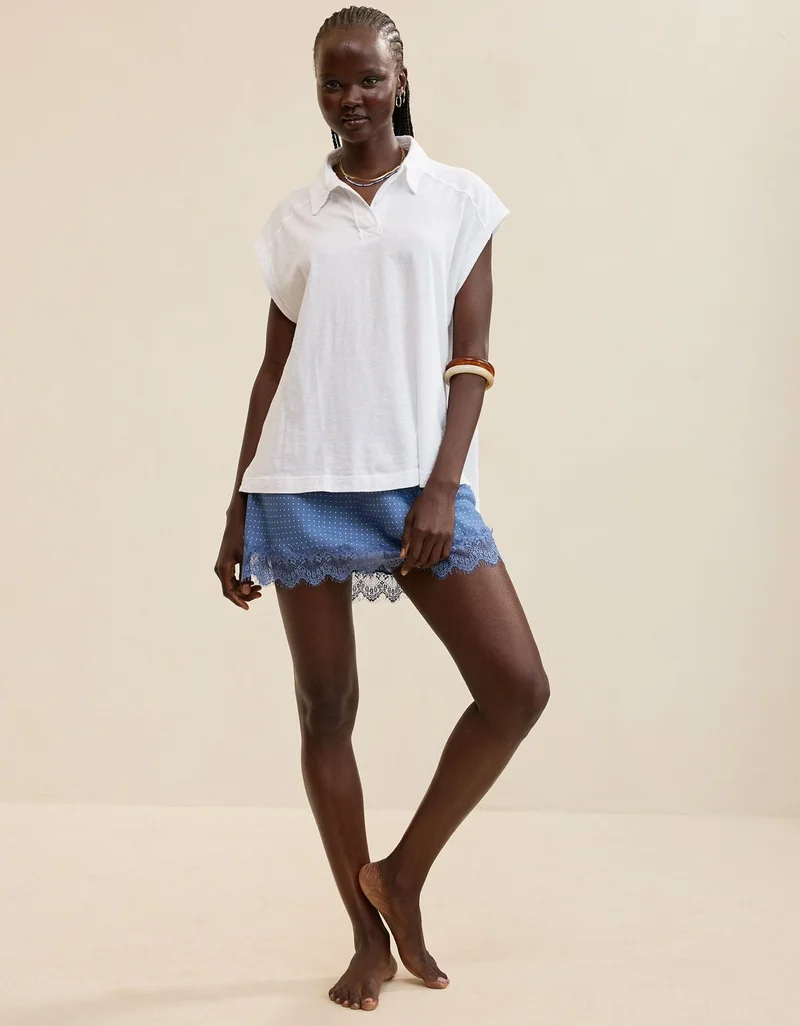 Aerie  Aerie Happiest Oversized Polo T-Shirt for Women | Best Price UAE