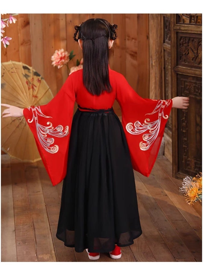 liannaner Girls Autumn Hanfu Set, Long Sleeve Traditional Chinese Tang Dynasty Costume 2-Piece Outfit for Fall Festival & Halloween - Image 4