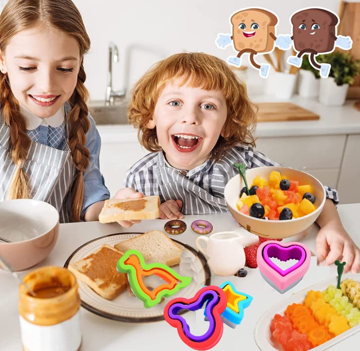 BANIC Uncrustable Sandwich Cutter, 12pcs Sandwich Cutter and Sealer sets, Uncrustable Maker, Crustless Sandwich Maker, Bread Cookie Cutters for Boys Girls Lunch & Bento Box (Dinosaur Heart Mouse Star) - Image 4