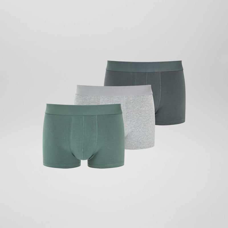 Kiabi pack-of-3-plain-boxers-khaki - Image 1