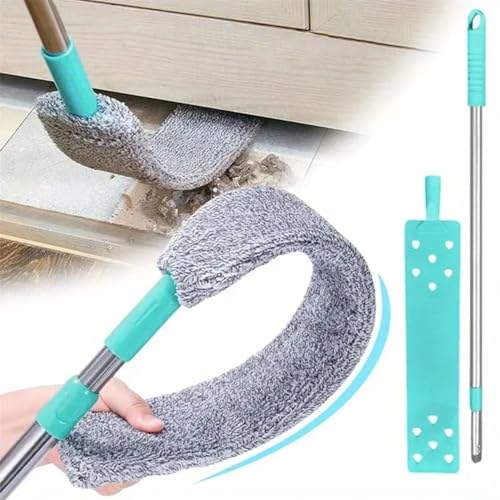 DODGE 'N WOLVES Gap Dust Cleaner Under Appliance Microfiber Duster Dust Brush with Extension Pole (36 to 55 Inches) for Bed High Ceilings Furniture Bottom Household Gap Duster, Multi-coloured - Image 1