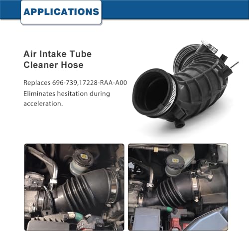 A ABIGAIL Air Intake Hose Compatible with Honda Accord 2003 2004 2005 2006, 2007 2.4L 17228 RAA A00 17228RAAA00 696-739 - Image 3