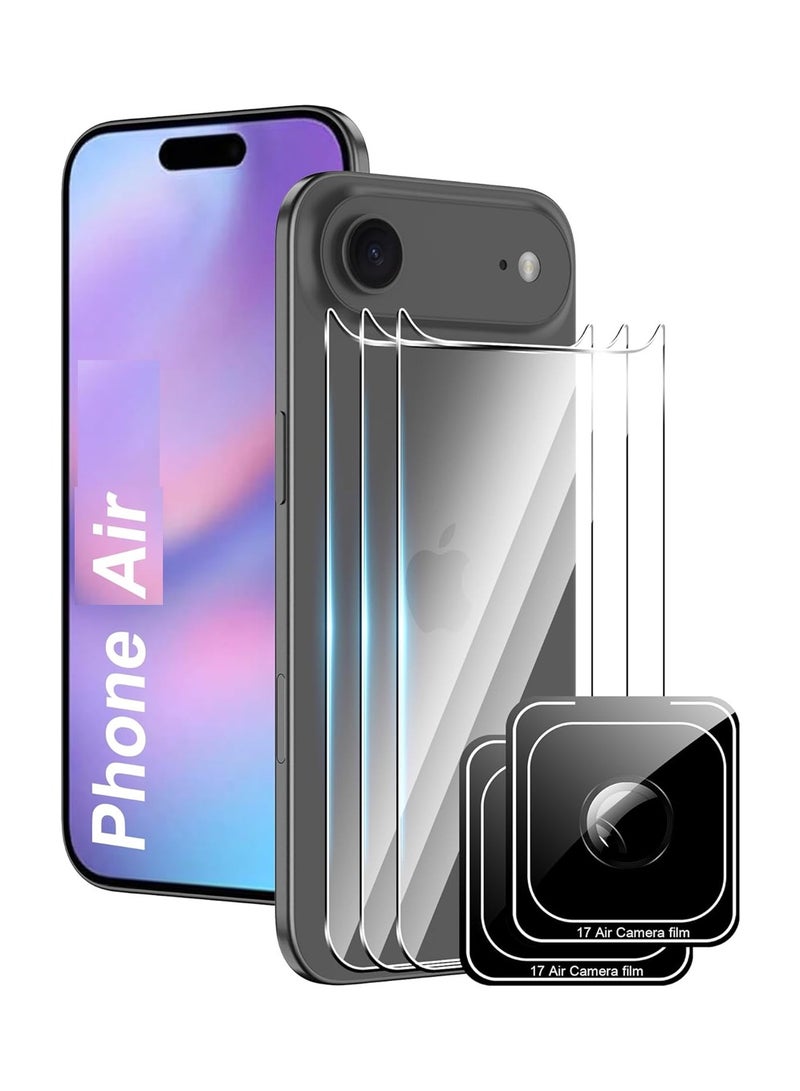 SNBFA for iPhone  Air Back Screen Protector with Camera Lens Protector,9H Hardness Anti-Scratch Tempered Glass,Case Friendly, Anti-Fingerprint,Anti-Scratch,Easy Installation,(3+2 PACK) - Image 1