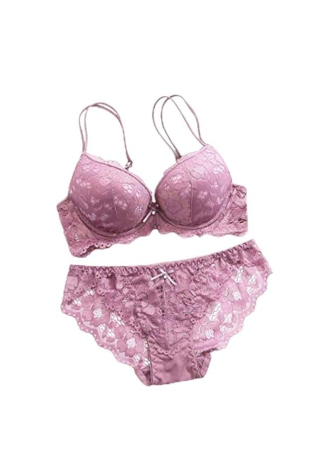 Accessorize Kingdom Accessorize Kingdom Women's Bra Panty Set Lace Push Up Non-Wired Solid Lingerie Set Bikini Set for Women Lingerie Set for Women & Girls  - Image 1