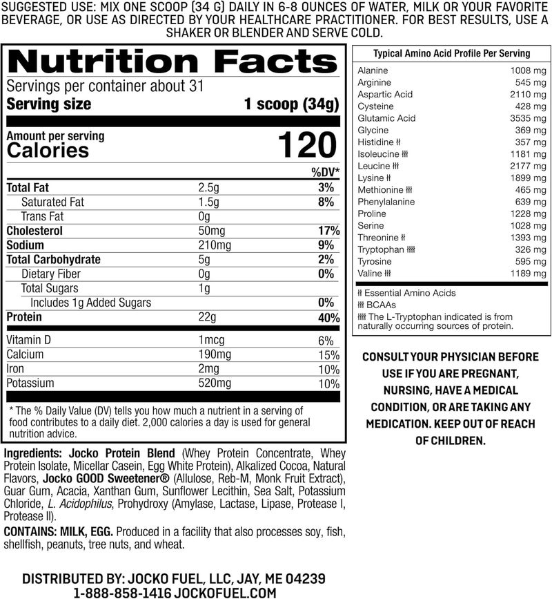 Jocko Fuel Mlk Whey Protein Powder 22g Protein  Low Sugar Monk Fruit Blend  Muscle Recovery  Growth Packaging May Vary 26 Servings Chocolate Milkshake - Image 3