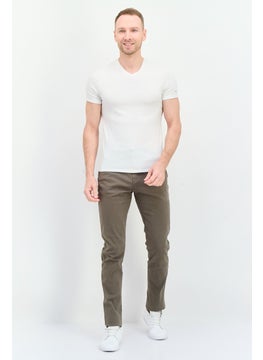 CROSSHATCH Men Regular Fit Solid Chino Pants, Khaki  - Image 4