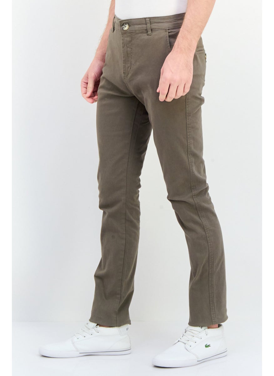 CROSSHATCH Men Regular Fit Solid Chino Pants, Khaki  - Image 2