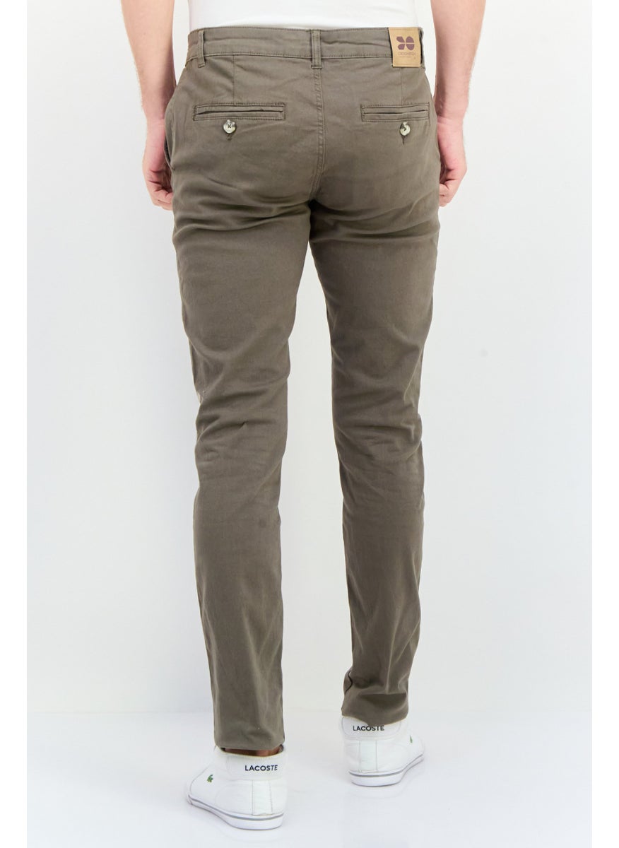 CROSSHATCH Men Regular Fit Solid Chino Pants, Khaki  - Image 3