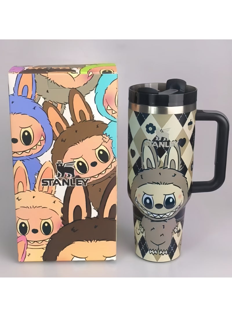 كوب Stanley × Labubu معزول بالفراغ من الفولاذ المقاوم للصدأ، كوب سكوب Stanley × Labubu معزول بالفراغ من الفولاذ المقاوم للصدأ، كوب سفر معزول سعة 40 أونصة، تصميم حصري قابل للتجميعفر معزول سعة 40 أونصة، تصميم حصري قابل للتجميع