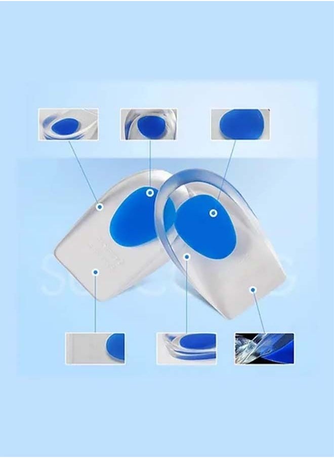 Generic - 1 Pair Silicone Gel Heel Cups Pads Inserts Blue - Image 1