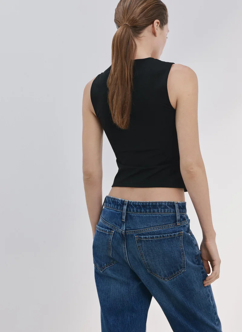 مانجو Fitted V-Neck Top