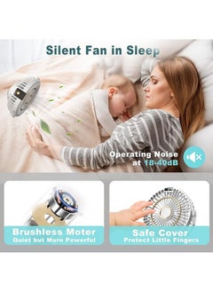Arabest Mini Fan Small, Clip Fan, Table Fan, USB Fan, Quiet with Battery, 5 Speed Levels, 720° Rotation, Portable Mini Fan for Home, Office, Outdoor, Travel (White)  - Image 5