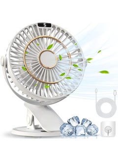 Arabest Mini Fan Small, Clip Fan, Table Fan, USB Fan, Quiet with Battery, 5 Speed Levels, 720° Rotation, Portable Mini Fan for Home, Office, Outdoor, Travel (White)  - Image 1