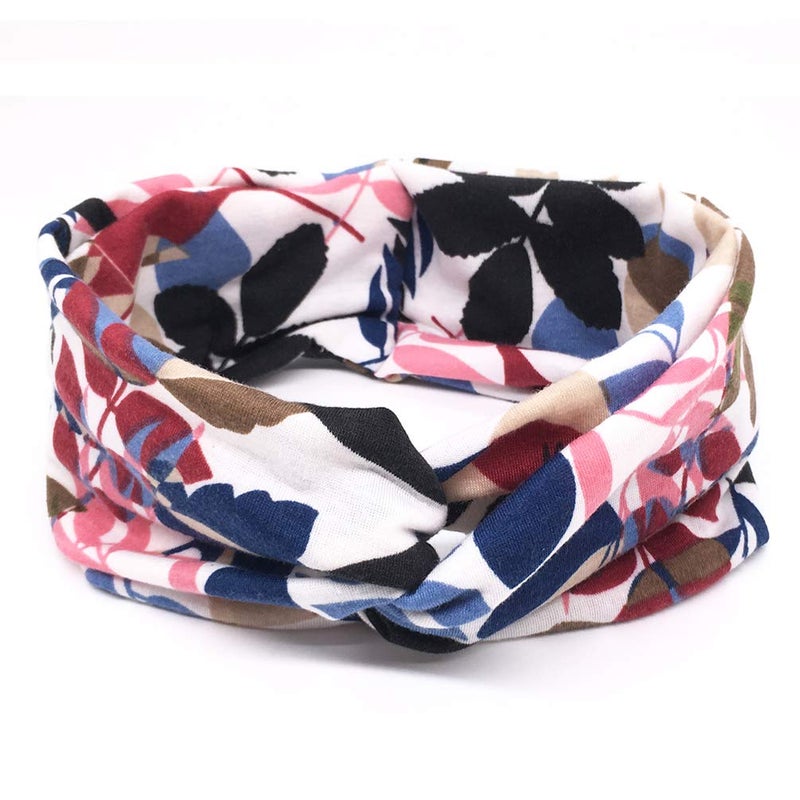DRESHOW 6 Pack Headbands for Women Boho Headbands Vintage Flower Elastic Workout Yoga Sports Facial Knotted Crocheted Elastic Head Wrap - Image 2