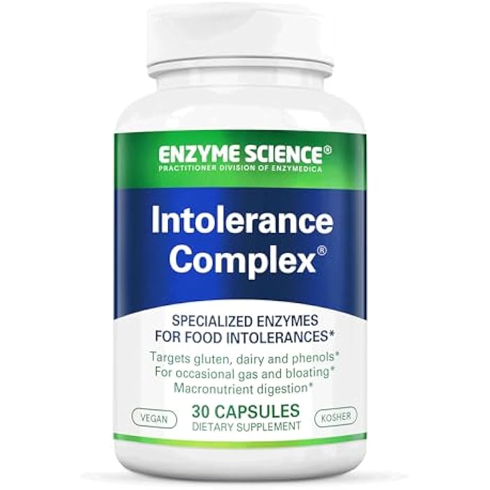 Enzyme Science Intolerance Complex, 30 Capsules Comprehensive Support for Common Digestive Sensitivities Gluten, Casein, Phenol Sensitivities, and Complex Carbohydrates Intolerance Relief - Image 1