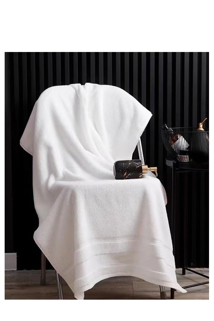 HOMESTAR Adult Thickened Cotton Bath Towel, Combed 140 * 70cm, White - Image 1