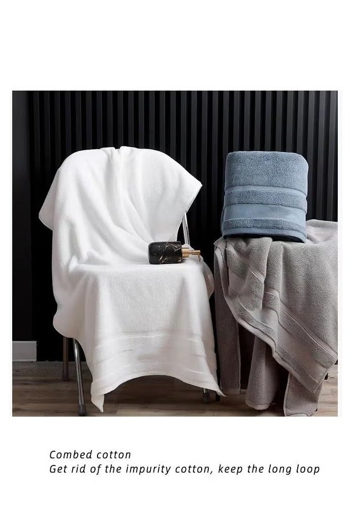 HOMESTAR Adult Thickened Cotton Bath Towel, Combed 140 * 70cm, White - Image 2