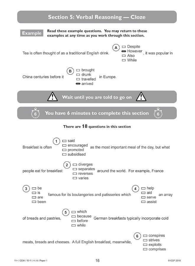 11+ CEM Practice Papers: Ages 10-11 - Pack 4 (with Parents' Guide & Online Edition) - Image 3