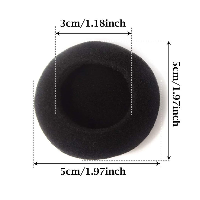 Honbay 12PCS Replacement Earphone Sponge Pads Headphone Headset Covers (5cm/2inch) - Image 2