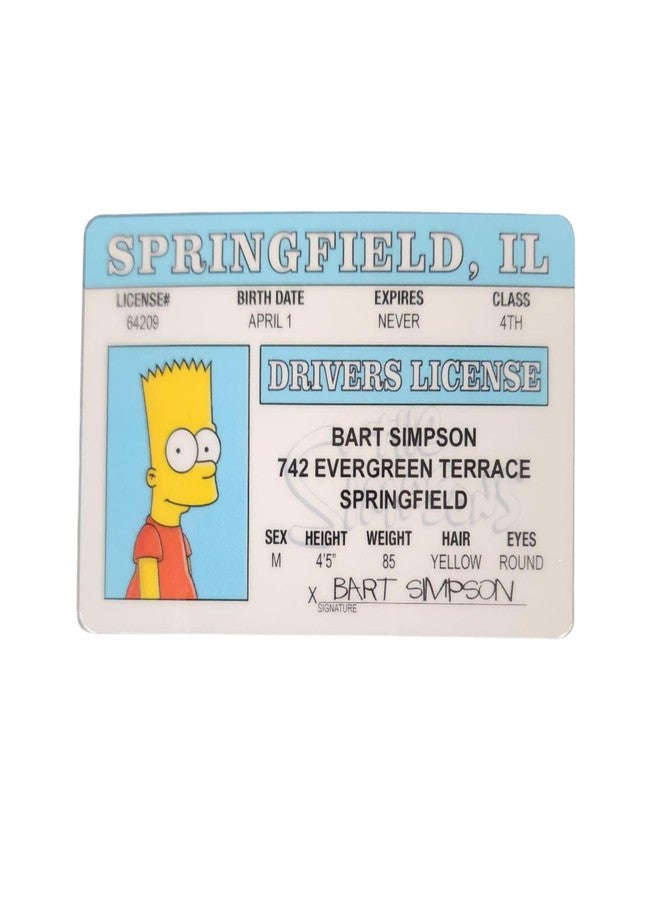 Signs 4 Fun Parody ID | Bart Driver’s License | Fake ID Novelty Card | Collectible Trading Card Driver’s License | Novelty Gift for Holidays | Made in the USA - Image 1