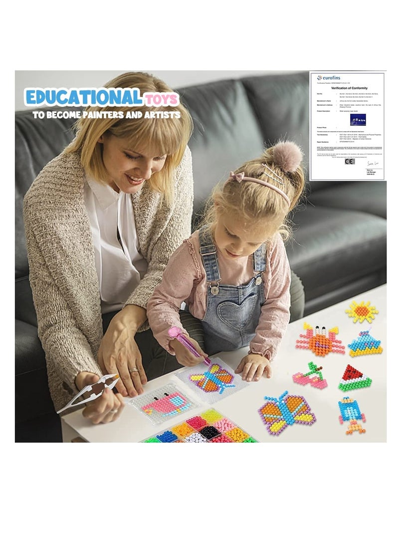 SYOSI خرز ماء، مجموعة خرز رش ماء 24 لون، 4800 قطعة خرز سحري غير سام، إعادة تعبئة متوافقة مع خرز لاصق مائي متجمد لصنع الأيدي، ألعاب تعليمية لغز هدية للمبتدئين الأطفال - Image 2