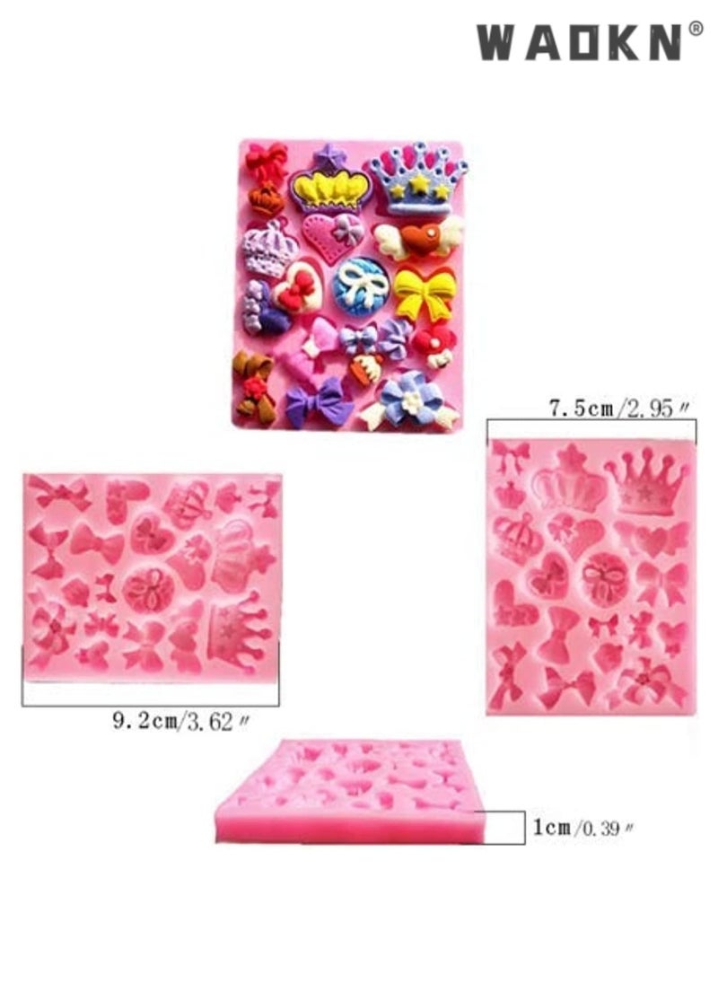 WAOKN - Selected Series of Bow and Heart Silicone Mold - Specifically Designed for Sugarcraft, Fondant Cakes, Resin Crafting, Polymer Clay, and DIY Crafting Projects - Image 1