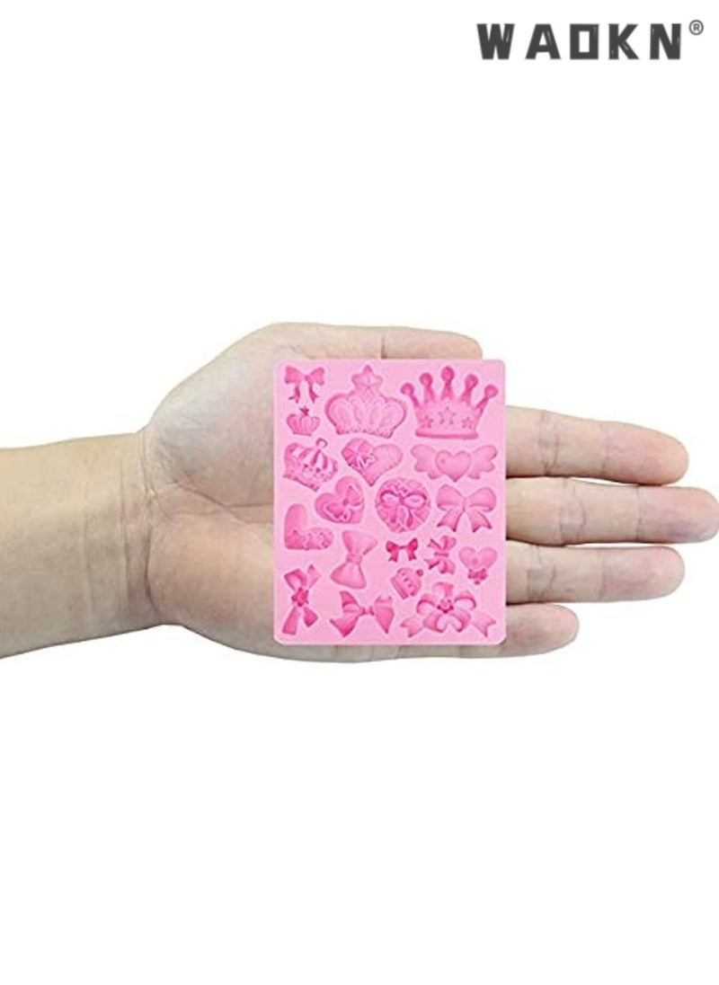 WAOKN - Selected Series of Bow and Heart Silicone Mold - Specifically Designed for Sugarcraft, Fondant Cakes, Resin Crafting, Polymer Clay, and DIY Crafting Projects - Image 1
