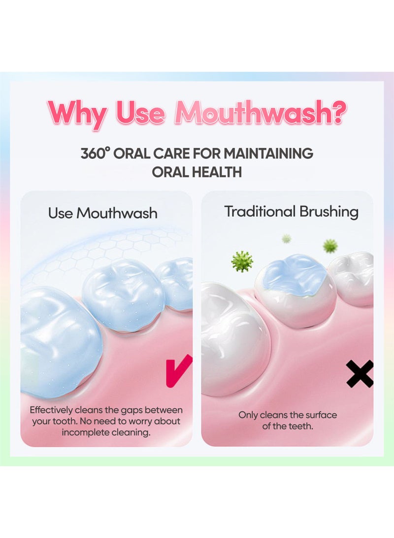 Akka Portable Disposable Mouthwash,4 Flavors together Mint Lemon Peach Grape, Alcohol Free 10ml, 40 Pcs - Image 2