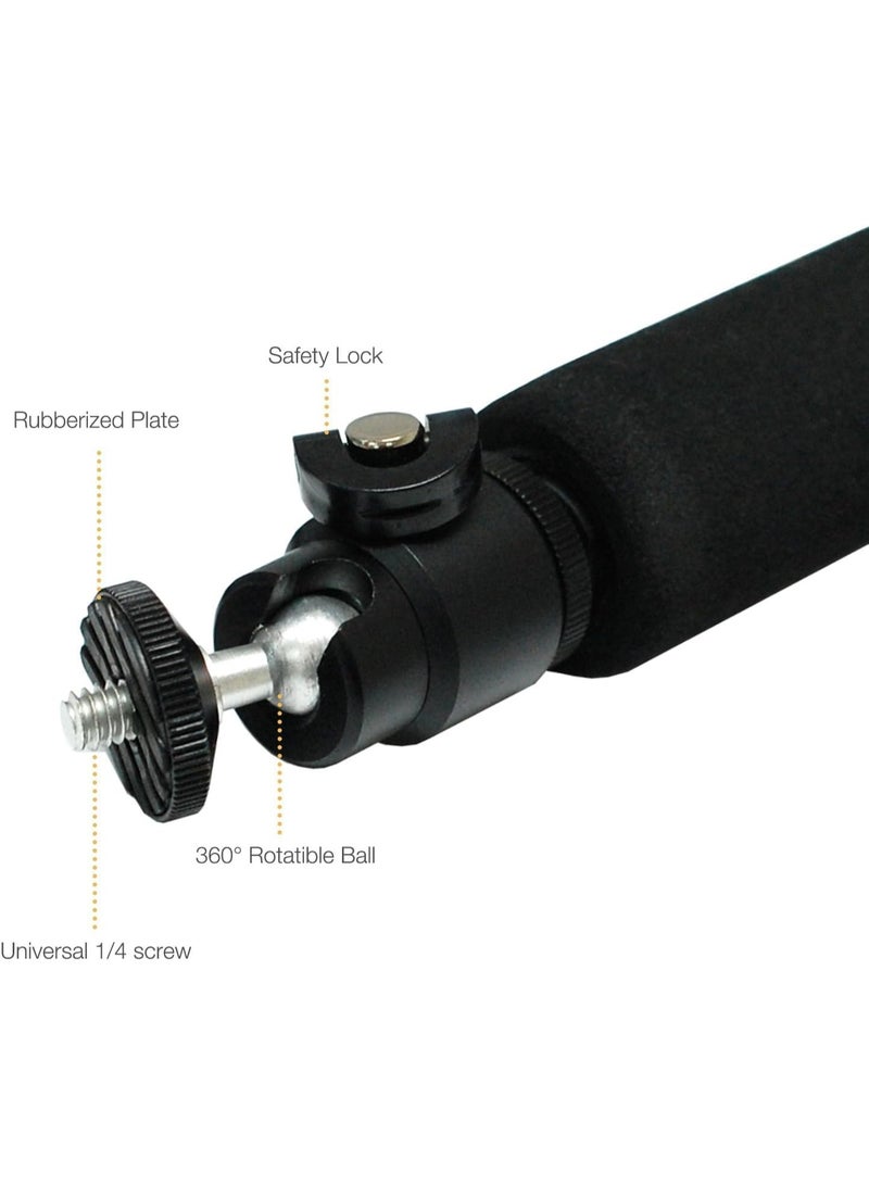 GenPro LS Photography Extendable Selfie Stick Monopod with Hand Grip and Ball Head Holder for Camera Camcorder Phone Holders, KINGJOY - Image 4