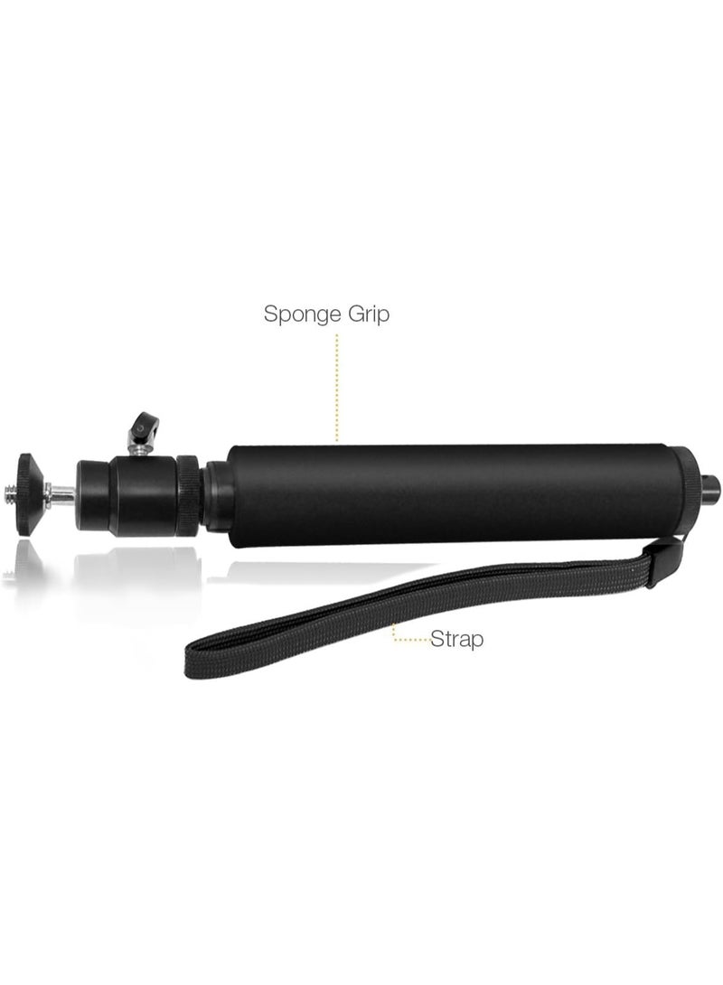 GenPro LS Photography Extendable Selfie Stick Monopod with Hand Grip and Ball Head Holder for Camera Camcorder Phone Holders, KINGJOY - Image 2