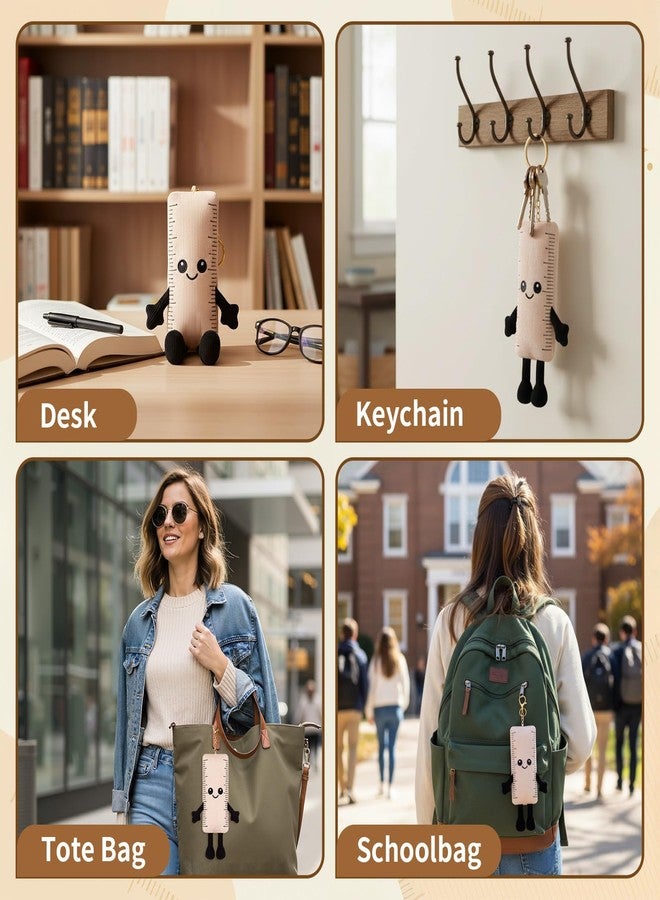 FunisFun Ruler Plush Keychain for Backpacks, Cute Corduroy Soft Ruler Plush, Ideal Gift for Women Office Workers & Daily Use (Beige) - Image 5