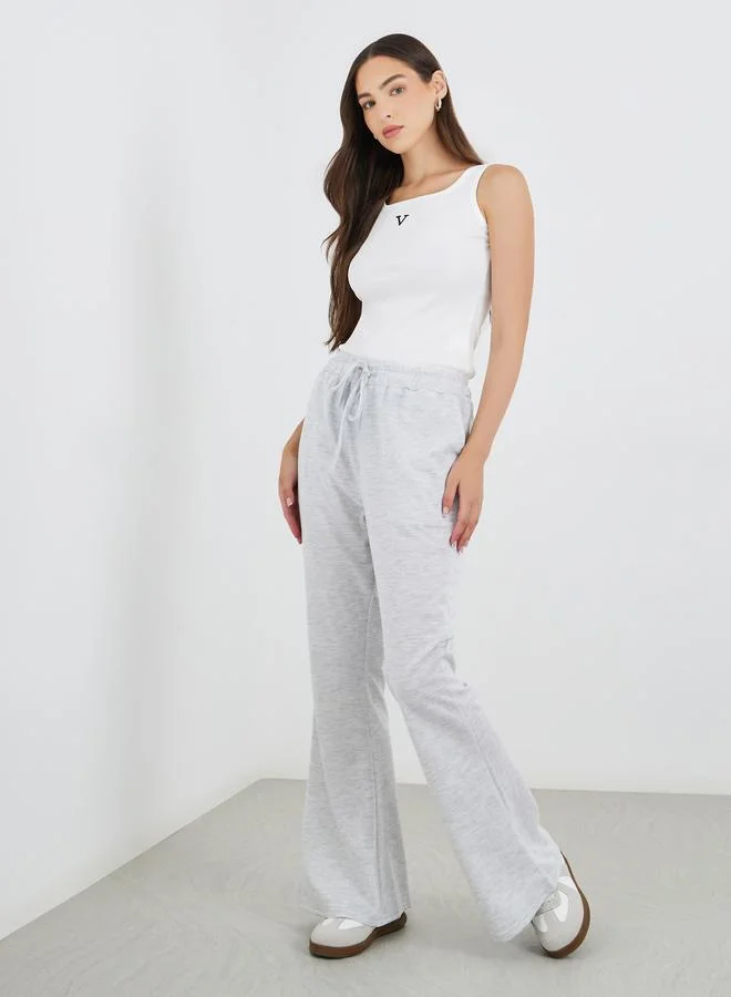 تايك تو Take Two Solid Flared Joggers with Drawstring