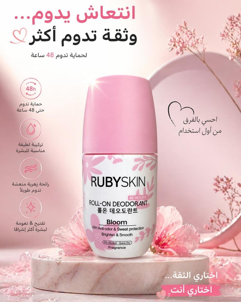 روبي سكين رول أون مزيل عرق بالنياسيناميد بريحة الازهار 50 مل - Image 1