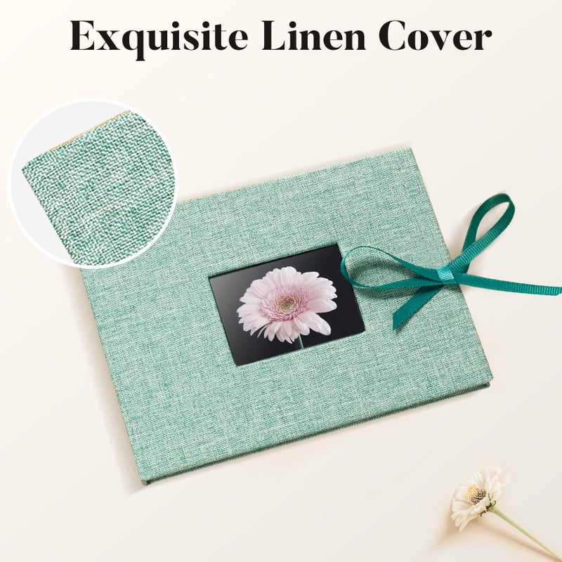 Fabmaker 2 Pack Small Photo Album 4x6 Fabmaker كل ألبوم صورة يحمل 24 صورة أفقية للكتاب البياضية غلاف صورة للكتب صور مع نافذة أمامية مصغرة الكتب لصور 4x6 فنية أو بطاقات بريدية تخزين - Image 5