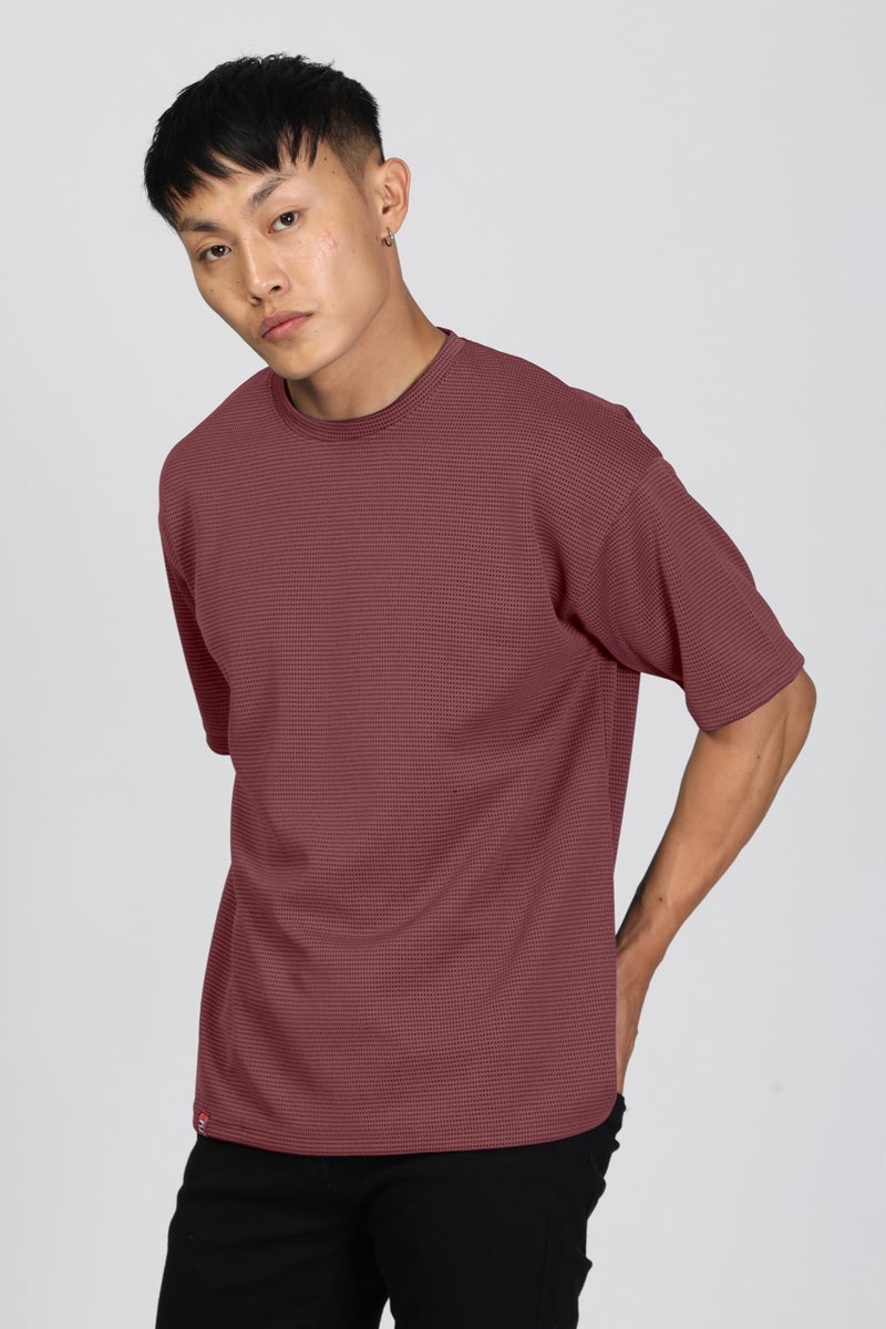 SHODOX® Men Oversized T Shirt Solid Dotted Design | Round Neck Loose Fit Drop Shoulder Casual T-Shirt for Men - Image 4