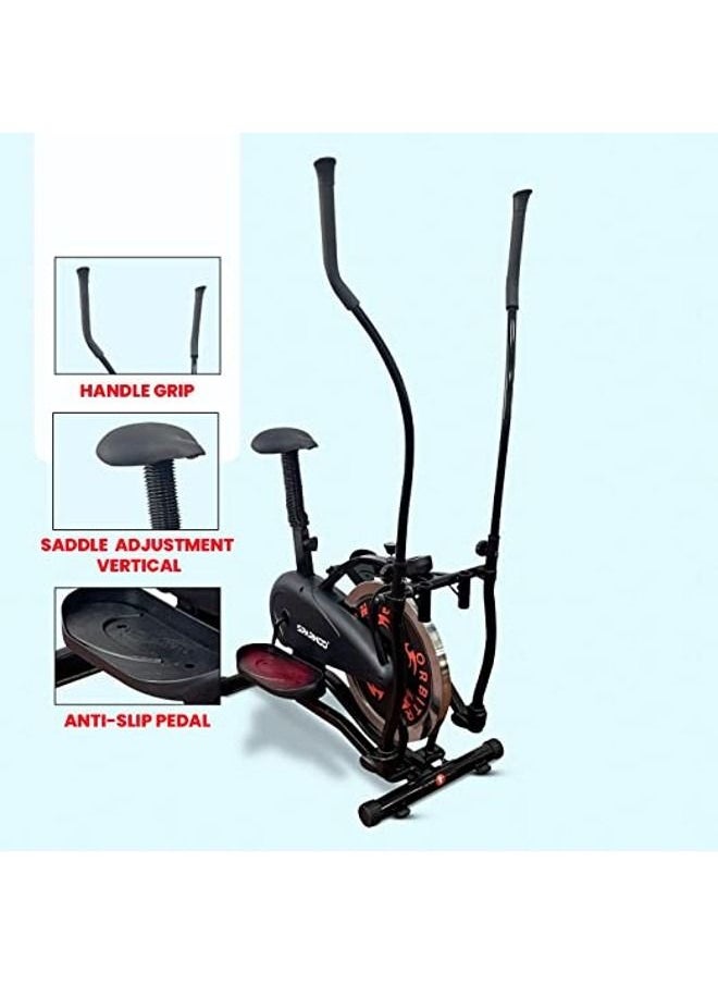 Sparnod Fitness - Orbitrac Elliptical Machine SOB-11000 | Cross Trainer Bike, 7Kg Flywheel, Lcd Display, Adjustable Seat, Built-In Transport Wheels | Supports Upto 120Kg User Weight. - Image 1