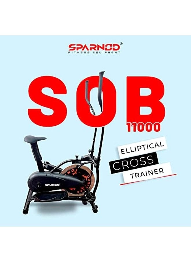Sparnod Fitness - Orbitrac Elliptical Machine SOB-11000 | Cross Trainer Bike, 7Kg Flywheel, Lcd Display, Adjustable Seat, Built-In Transport Wheels | Supports Upto 120Kg User Weight. - Image 1