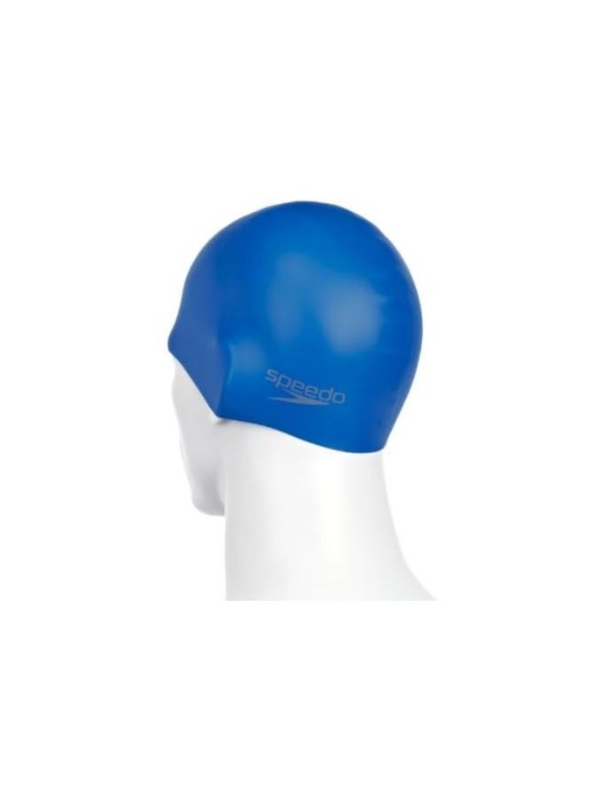 سبيدو قبعة سباحة سيبو من السيليكون للجنسين، باللون الأزرق النيون – معزولة، مقاس واحد - Image 2