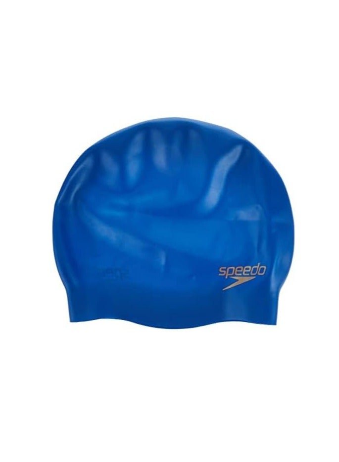 سبيدو قبعة سباحة سيبو من السيليكون للجنسين، باللون الأزرق النيون – معزولة، مقاس واحد - Image 3