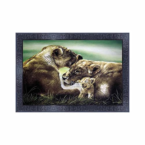 pnf Poster And Frames Tiger Wall Painting With Acrylic Sheet | For Living Room, Bedroom | Home Decoration Item | Best Gifting Option (10 * 14inch,Multicolour,Synthetic) 3687 - Image 1