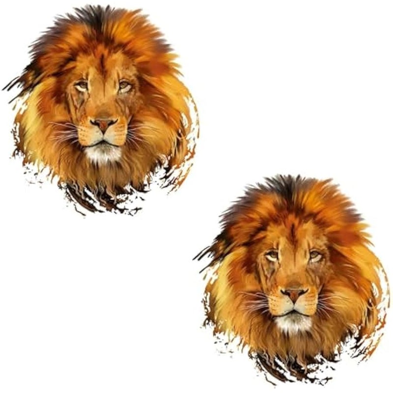 2Pcs Clothes T-Shirt DIY Lion Head Iron On Heat Transfer Patches for Clothing Stickers Applique Decor L Iron-on Transfers Trim and Embellishments Sewing - Image 1