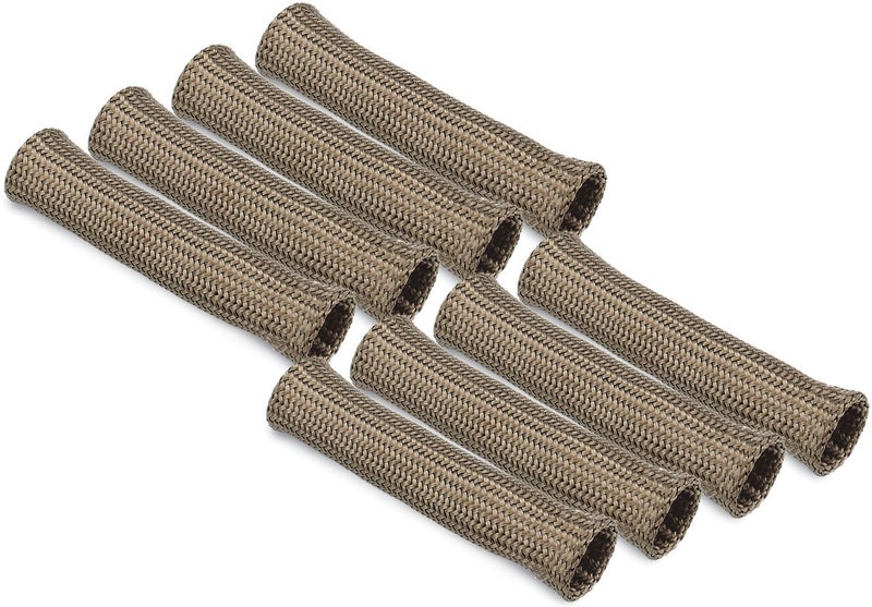 Design Engineering 010542 Titanium Protect-A-Boots Spark Plug Boot Protector Sleeves, 6" (Pack of 8), Brown