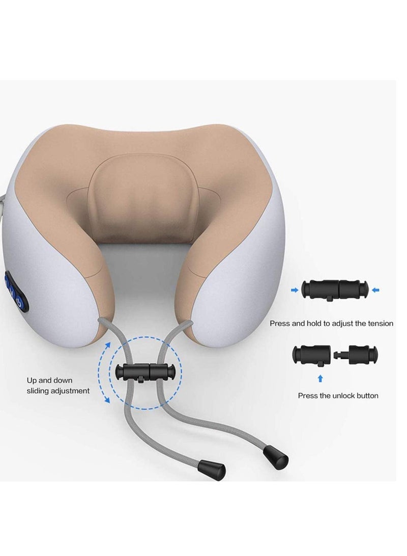 ELTRAZONE Travel Pillows For Sleeping Airplane, Electric Neck Massager Soft Comfortable Breathable U-Shaped Memory Foam Massage Neck Pillow For Car Home And Office - Image 3